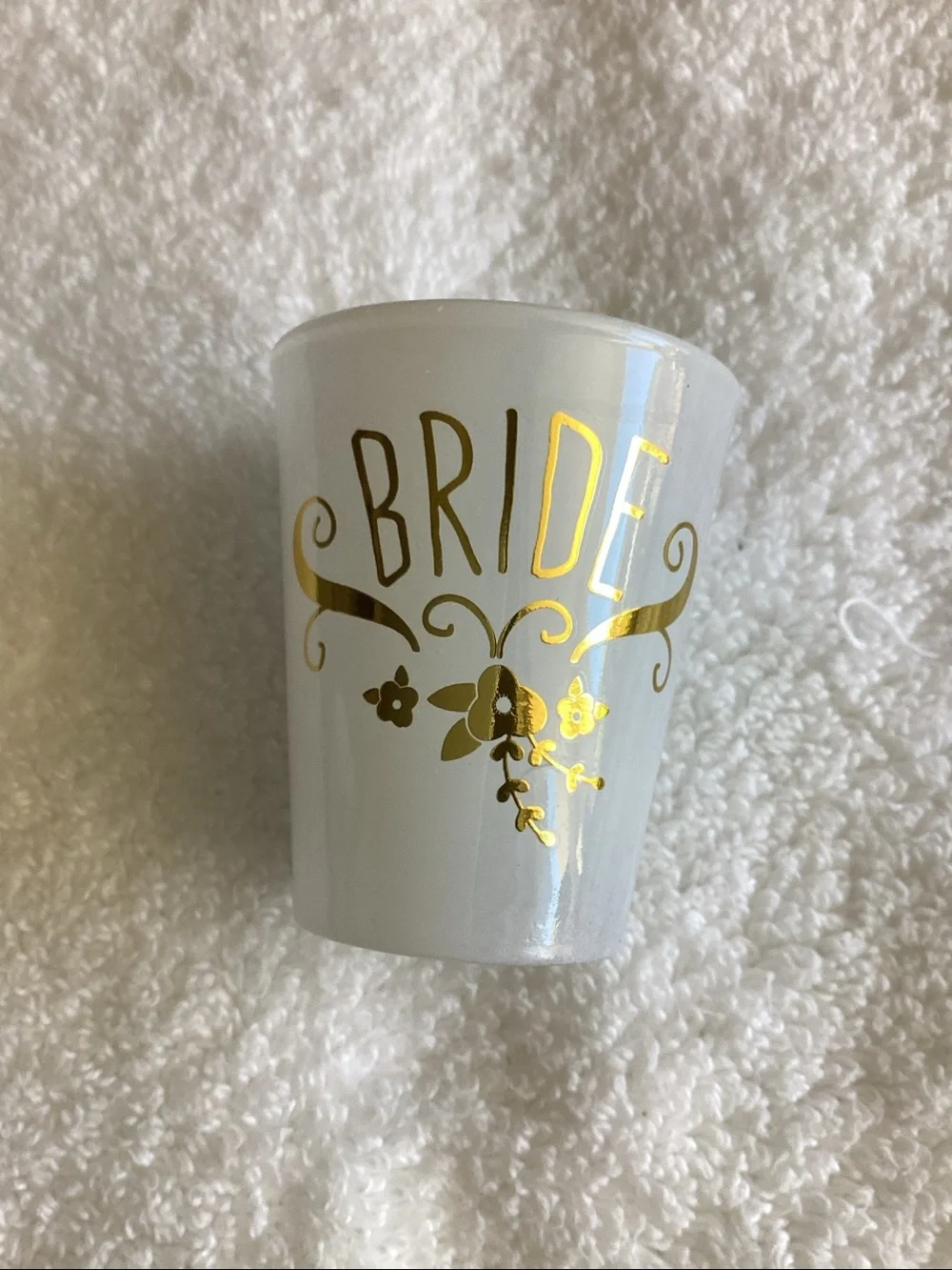Bride Tribe Shot Glasses - Peach & White with Gold Foil — total of 5